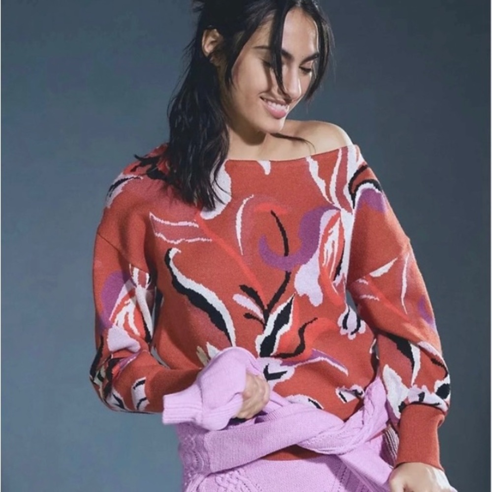 Anthropologie Maeve floral sweater
